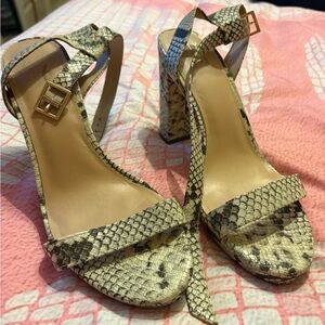 Mix No. 6 Snakeskin Block Heel Sandals